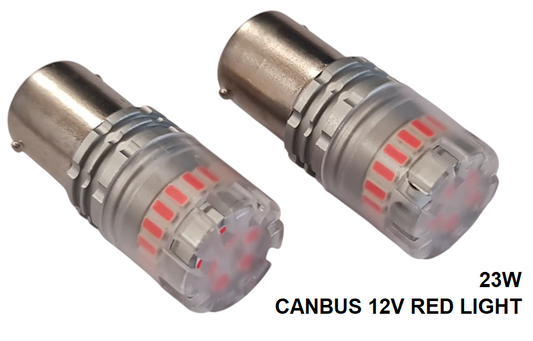 Крушки -Led- 1св.12V с цок.Червен 23W-2бр. -7717-2