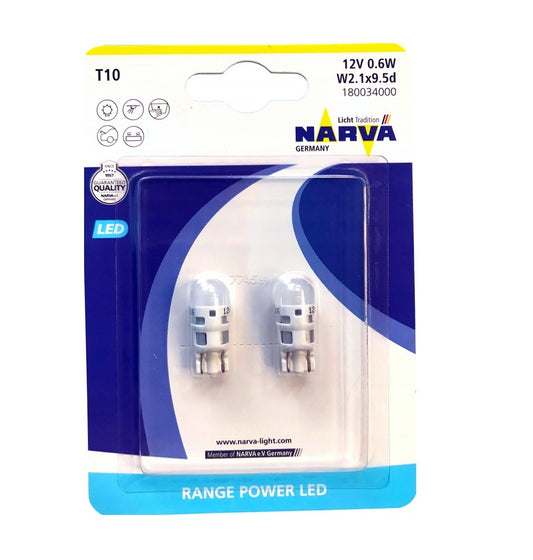 NARVA-18003 -Led- T10/2бr.к-т/-6000K габ.без цок.