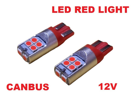 Крушки -Led- T10 Led -RED-Canbus-без цокъл A3216-1