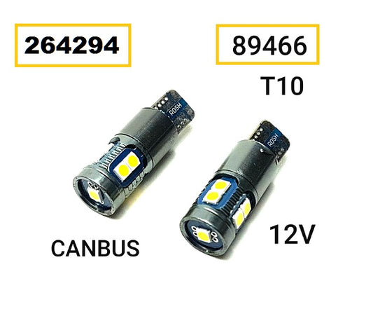 Крушки -Led- T10-9 CANBUS (2бр.)- Бели - -7195-